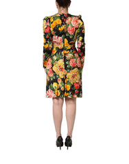 Women's Multicolor Floral Print Longsleeve Midi Dress Viscose