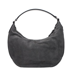 Women's Gray Leather Shoulder Bag