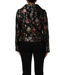 Women's Multicolor Floral Brocade Blazer Jacket Acetate Acrylic Polyester Clothing
