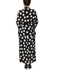 Women's Black White Polka Dot Pajama 2 Piece Set Sleepwear With Dots Clothing