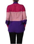 Women's Silk Patchwork Colorblock Blouse Multicolor