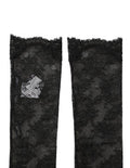 Women's Black Floral Lace Nylon Stretch Knee Socks Elastane Clothing
