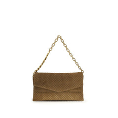 Women's Embossed Gg Suede Shoulder Bag Brown Outer Inner