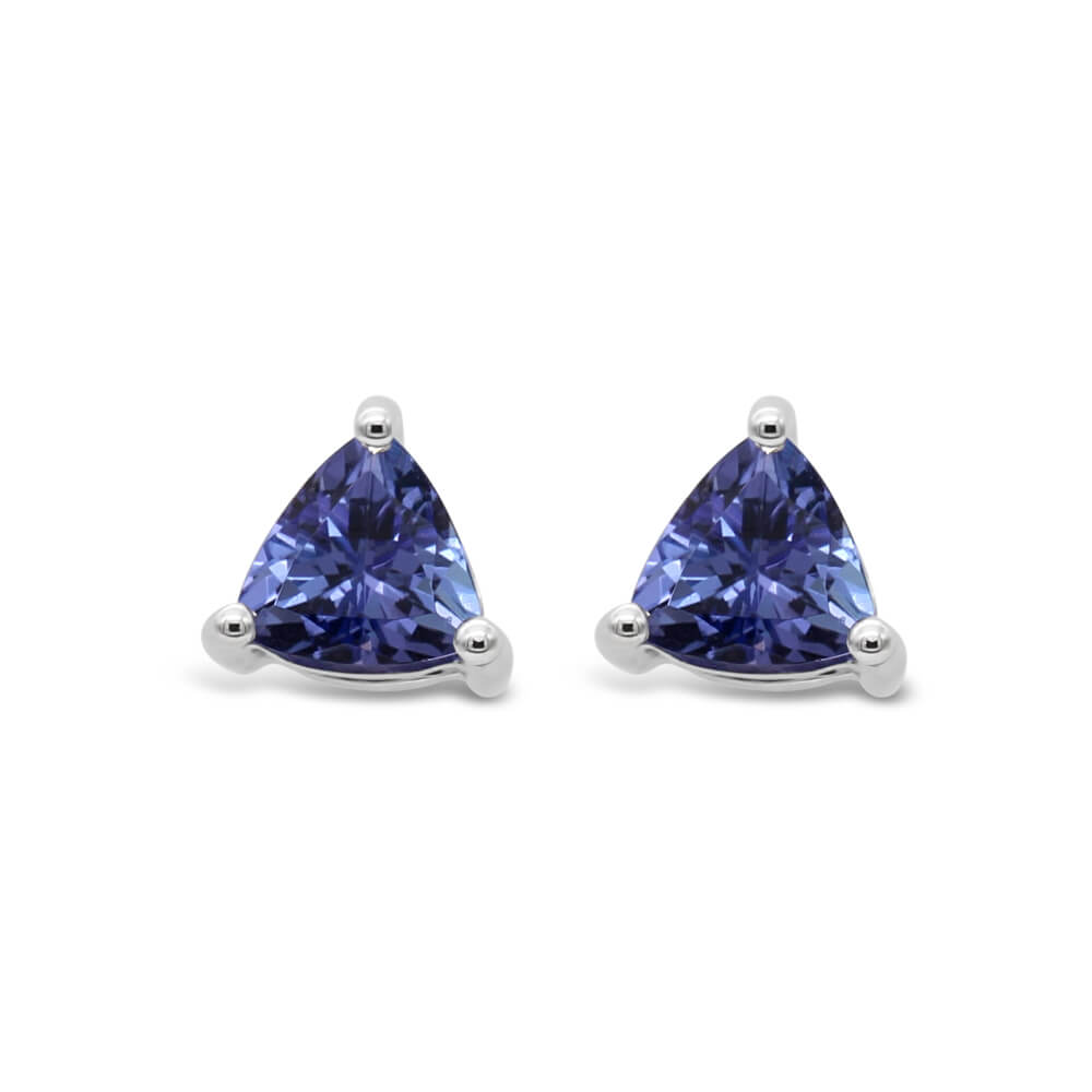 Martini Trillion Tanzanite Stud Earrings
