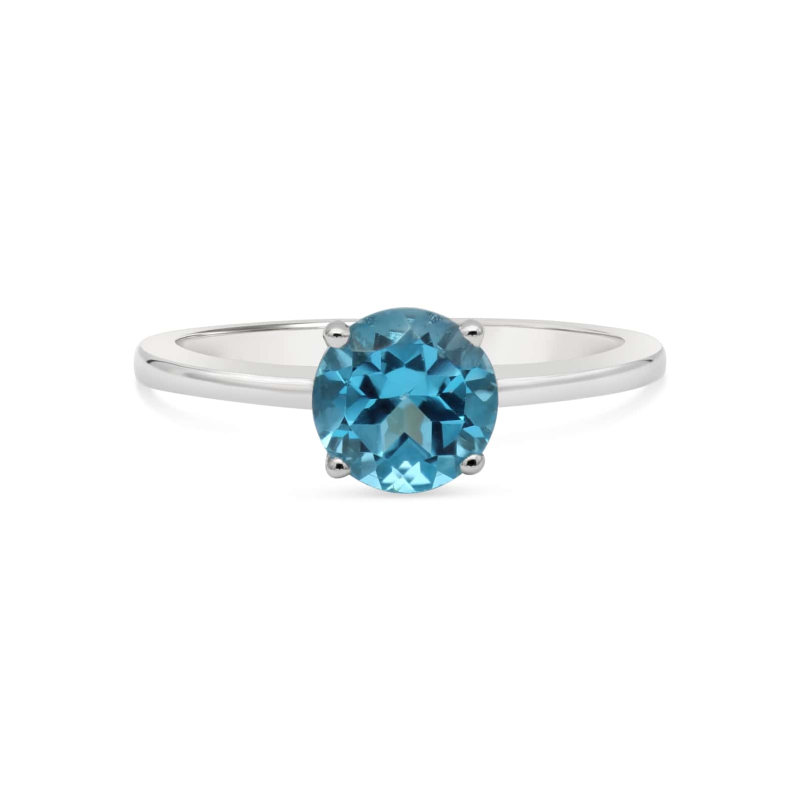 Round Blue Topaz Ring
