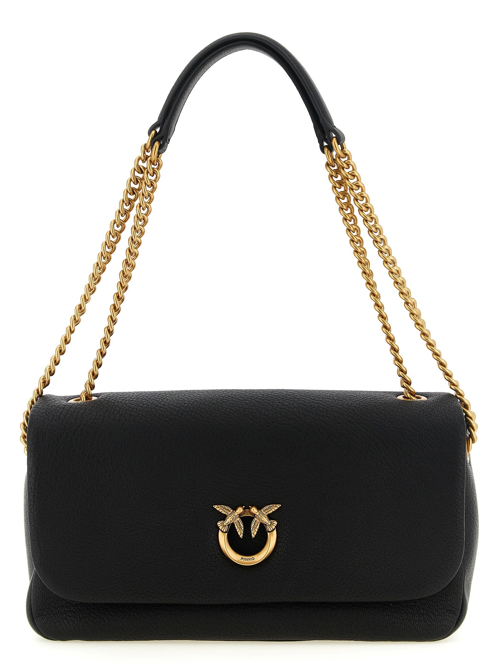 Pinko Love Birds Shoulder Bag — Black