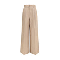 Women's Beige Cotton Flared Pants
