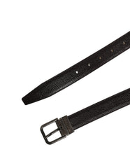 Men's Brown Calf Leather Vintage Style Silver Buckle Belt