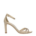 Women's Satin Stiletto With Crystal Straps Beige