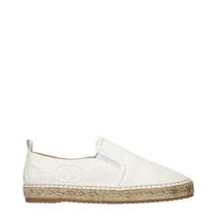 Women's White Leather Espadrilles Shoe