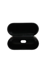 Case Black Pvc Embossed Logo Flip Holder Women Airpods Tin Polycarbonate Accessory