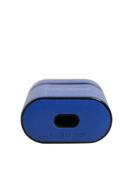 Women's Case Blue Calf Leather Logo Flip Holder Strap Airpods Polyurethane Accessory