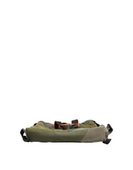 Men's Military Green Patchwork Backpack Cotton Nylon Calf