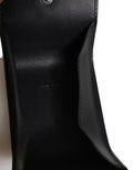 Women's Black Calfskin Leather Logo Print Bifold Coinpurse Wallet Calf