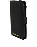 Women's Case Flip Cover Black Calf Leather Iphone11 Pro Phone Accessory