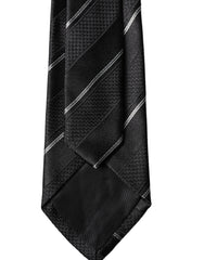Black White Stripes Silk Adjustable Men Necktie Tie And