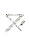 Beige Black Stripes Silk Adjustable Men Necktie Tie