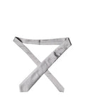 Gray Satin Silk Adjustable Men Tied Necktie Tie