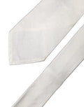 White Solid Silk Blend Adjustable Men Tied Necktie Tie Cotton Viscose