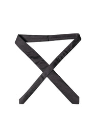 Black Solid Silk Adjustable Men Tied Necktie Tie