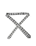 Black White Abstract Silk Adjustable Men Tied Necktie Tie And