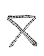 Black White Abstract Silk Adjustable Men Tied Necktie Tie And