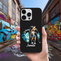Funda personalizada para iPhone con nombre Oso Hip-Hop Birthstone Regalo de Navidad Cumpleaños para Mujeres Amantes del Hip-Hop