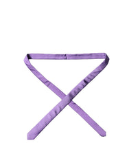 Purple Solid Silk Adjustable Men Tied Necktie Tie