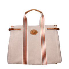 Men's Logo Canvas Tote Beige