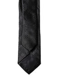 Black Patterned Silk Adjustable Men Necktie Tie