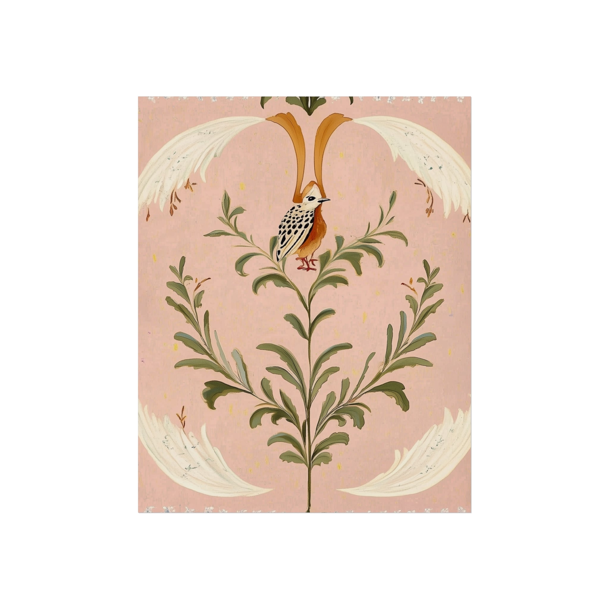 Folk Garden Finch Fine Art Poster