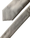 White Tattoo Floral Silk Adjustable Men Tied Necktie Tie Beige