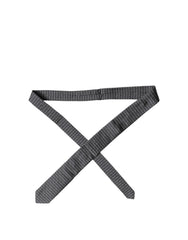 Black Geometric Dg Silk Adjustable Men Tied Necktie Tie