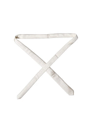 Off White Solid Silk Adjustable Men Tied Necktie Tie
