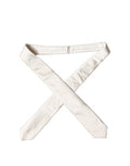 Off White Satin Silk Adjustable Women Tied Necktie Tie