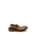 Women's Brown Calf Leather Bos Taurus Mules