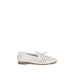 Women's White Calf Leather Bos Taurus Slip-On Loafers