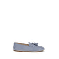 Women's Blue Calf Leather Bos Taurus Slip-On Loafers