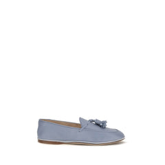 Women's Blue Calf Leather Bos Taurus Slip-On Loafers