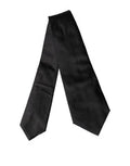 Black Satin Silk Blend Adjustable Women Tied Necktie Tie Elastane