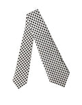 White Black Polka Dot Silk Adjustable Women Necktie Tie And