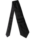 Black Solid Satin Silk Adjustable Women Necktie Tie