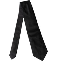 Black Solid Satin Silk Adjustable Women Necktie Tie