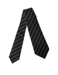 Black White Stripes Wool Adjustable Women Necktie Tie And Silk