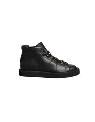 Black Leather Lace Up Men Ankle Boots Shoes Calf