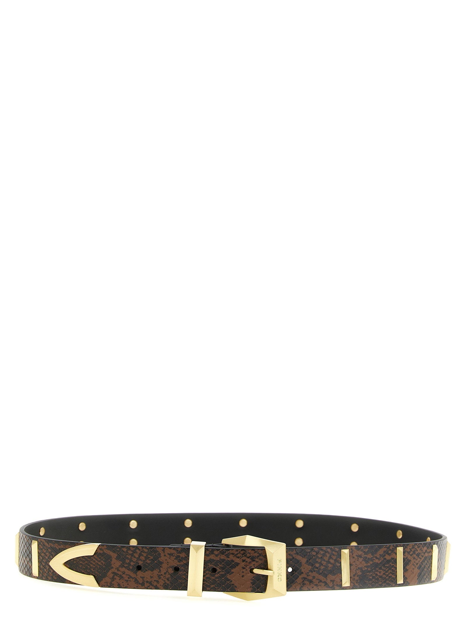 Pinko Python Print Belt — brown