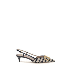 Women's Crochet Vlogo Signature Heel Black Goatskin
