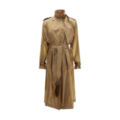 Women's Beige Polyamide Trench Coat Clothing