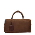 Women's Suede Top Handle Bag Brown Leather