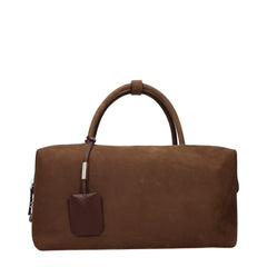 Women's Suede Top Handle Bag Brown Leather